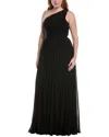 Michael Kors Collection Ruched Chiffon Gown In Black