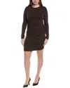 Michael Kors Str Jersey Ls Ruched In Brown