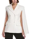 Michael Kors Collection Sable Cape Silk-blend Jacket In White