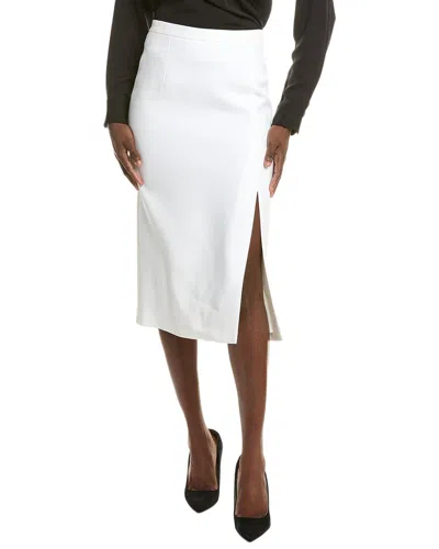 Michael Kors Collection Sable Silk-blend Midi Skirt In White