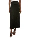 Michael Kors Collection Satin Charm Skirt In Black