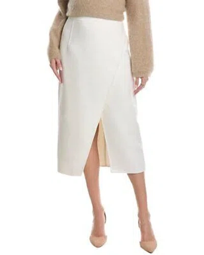 Pre-owned Michael Kors Collection Scissor Wool, Angora, & Cashmere-blend Skirt Women's In White