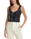 Michael Kors Collection Sequin Bodysuit In Black