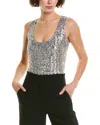 Michael Kors Collection Sequin Bodysuit In Gray