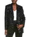 Michael Kors Collection Sequin Boyfriend Blazer In Black