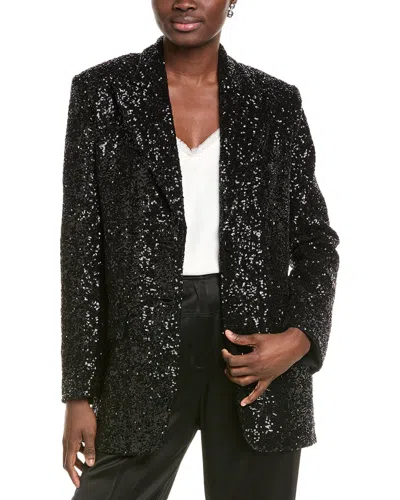 Michael Kors Collection Sequin Boyfriend Blazer In Black