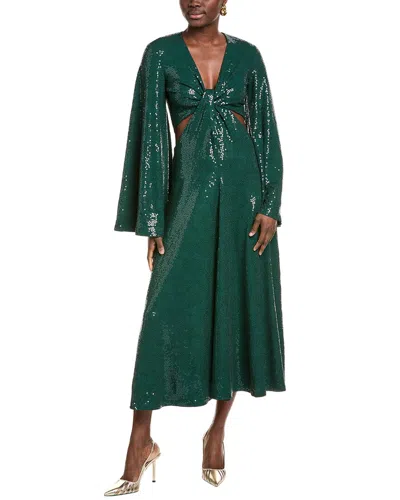 Michael Kors Collection Sequin Cutout Midi Dress In Green