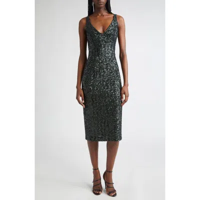 Michael Kors Collection Sequin Embellished Sheath Dress In Black