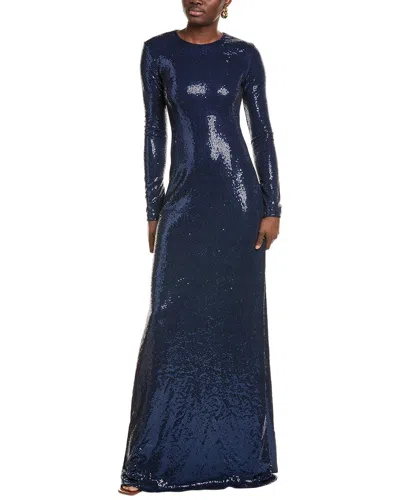 Michael Kors Collection Sequin Gown In Blue