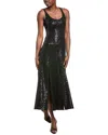 Michael Kors Collection Sequin Midi Tank Dress In Black
