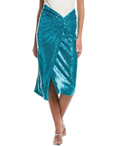 Michael Kors Collection Sequin Pareo Skirt In Blue