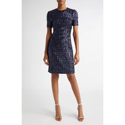 Michael Kors Collection Sequin Sheath Dress In Maritime