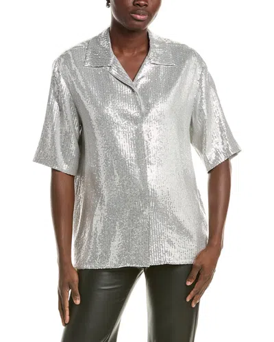 Michael Kors Collection Sequin Shirt In Gray