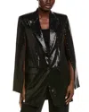 Michael Kors Collection Sequin Silk-blend Cape Jacket In Black