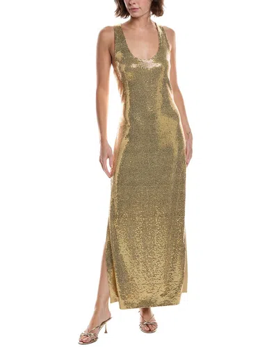 Michael Kors Collection Sequin Tank Dress In Gold