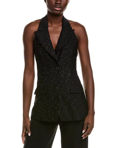 Michael Kors Collection Sequin Wool Halter Jacket In Black