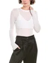Michael Kors Collection Sheer Rib Top In White