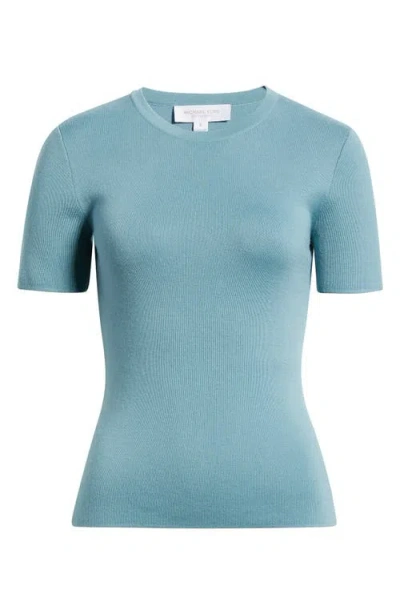 Michael Kors Collection Short Sleeve Cashmere Sweater In Blue