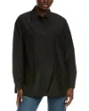 Michael Kors Collection Silk-blend Boyfriend Shirt In Black