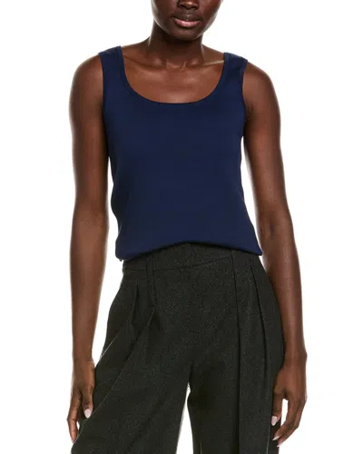Michael Kors Collection Silk-blend Tank Top In Blue