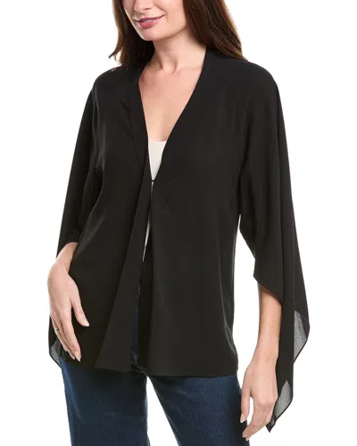 Michael Kors Collection Silk Flare Wrap Top In Black