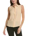 Michael Kors Collection Silk Hansen Top In Brown