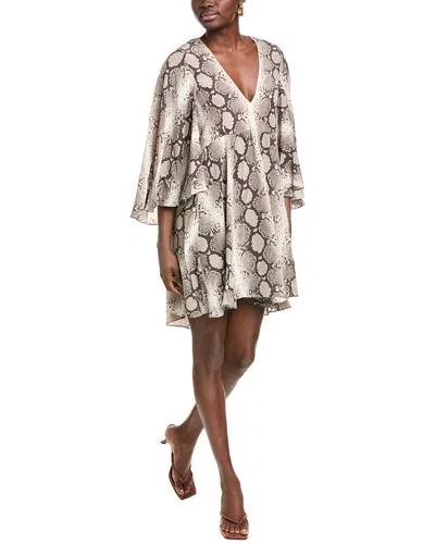 Michael Kors Collection Silk Mini Dress In Brown