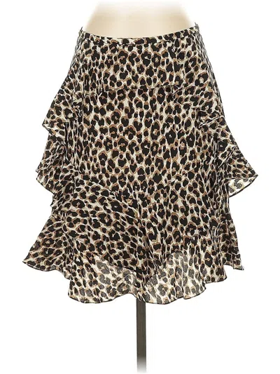 Pre-owned Michael Kors Collection Silk Skirt In Brown