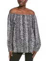 Michael Kors Collection Silk Top In Gray