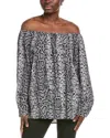 Michael Kors Collection Silk Top In Gray