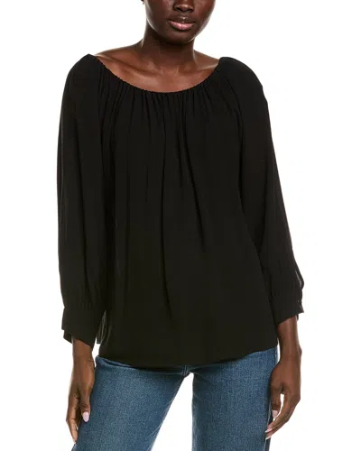 Michael Kors Collection Silk Top In Black