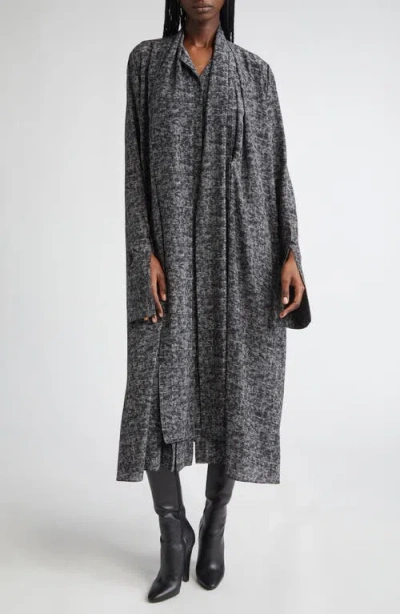 Michael Kors Collection Smudge Glen Plaid Silk Crêpe De Chine Scarf Shirtdress In Multi