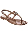 Michael Kors Collection Sofia Runway Croc-embossed Leather Sandal In Brown