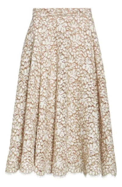 Michael Kors Collection Soutache Lace Circle Skirt In Sand