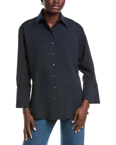 Michael Kors Collection Spiral Sleeve Shirt In Blue