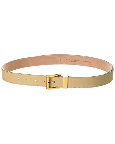 MICHAEL KORS MICHAEL KORS COLLECTION SQUARE ROLLER BUCKLE LEATHER BELT