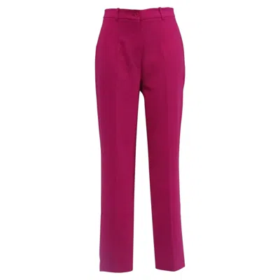 Pre-owned Michael Kors Collection Straight-leg Trousers In Pink Wool