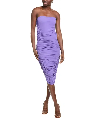 Michael Kors Collection Strapless Midi Dress In Purple