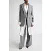 Michael Kors Collection Stretch Virgin Wool Boyfriend Blazer In Gray