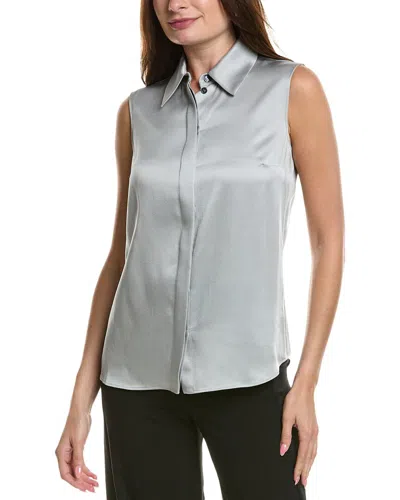 Michael Kors Collection Techno Charm Top In Gray