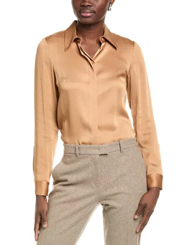 Michael Kors Collection Techno Charmeuse Hansen Shirt In Nude