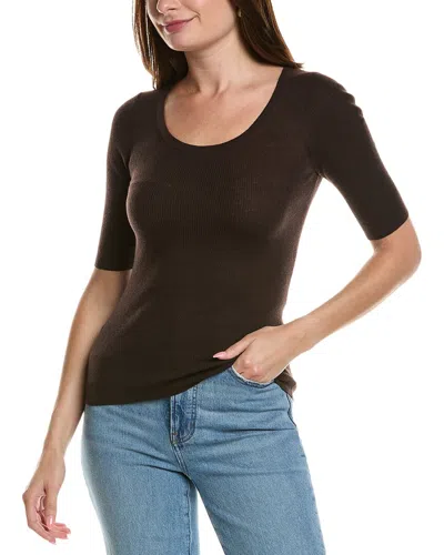 Michael Kors Collection Tissue Cashmere T-shirt In Brown