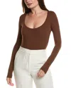 Michael Kors Collection Tissue Jersey Bodysuit In Brown