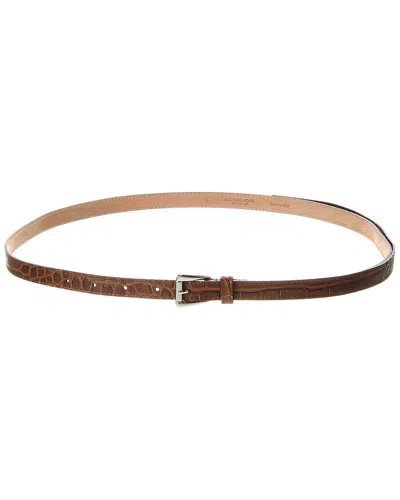Michael Kors Collection Trapezoid Croc-embossed Leather Belt