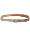 Michael Kors Collection Trapezoid Loop Leather Belt In Grey