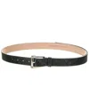 Michael Kors Collection Trapezoid Snake-embossed Leather Belt In Green