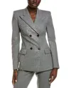 Michael Kors Twill Wool Jacquard Blazer In Gray