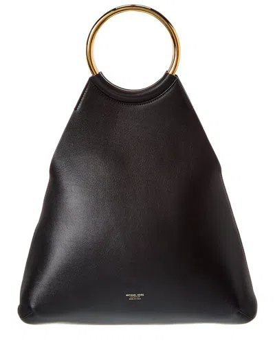 Michael Kors Collection Ursula Large Leather Ring Tote In Black