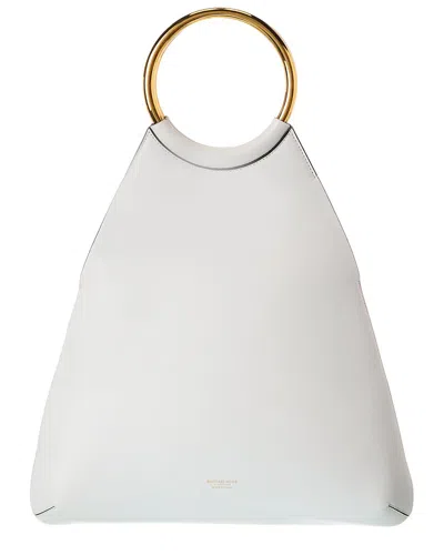 Michael Kors Collection Ursula Large Leather Ring Tote In White