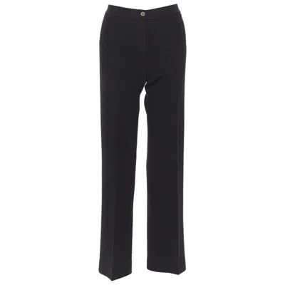 Pre-owned Michael Kors Collection Virgin Wool Black Slim Leg Work Trousers Pants Us2 26"